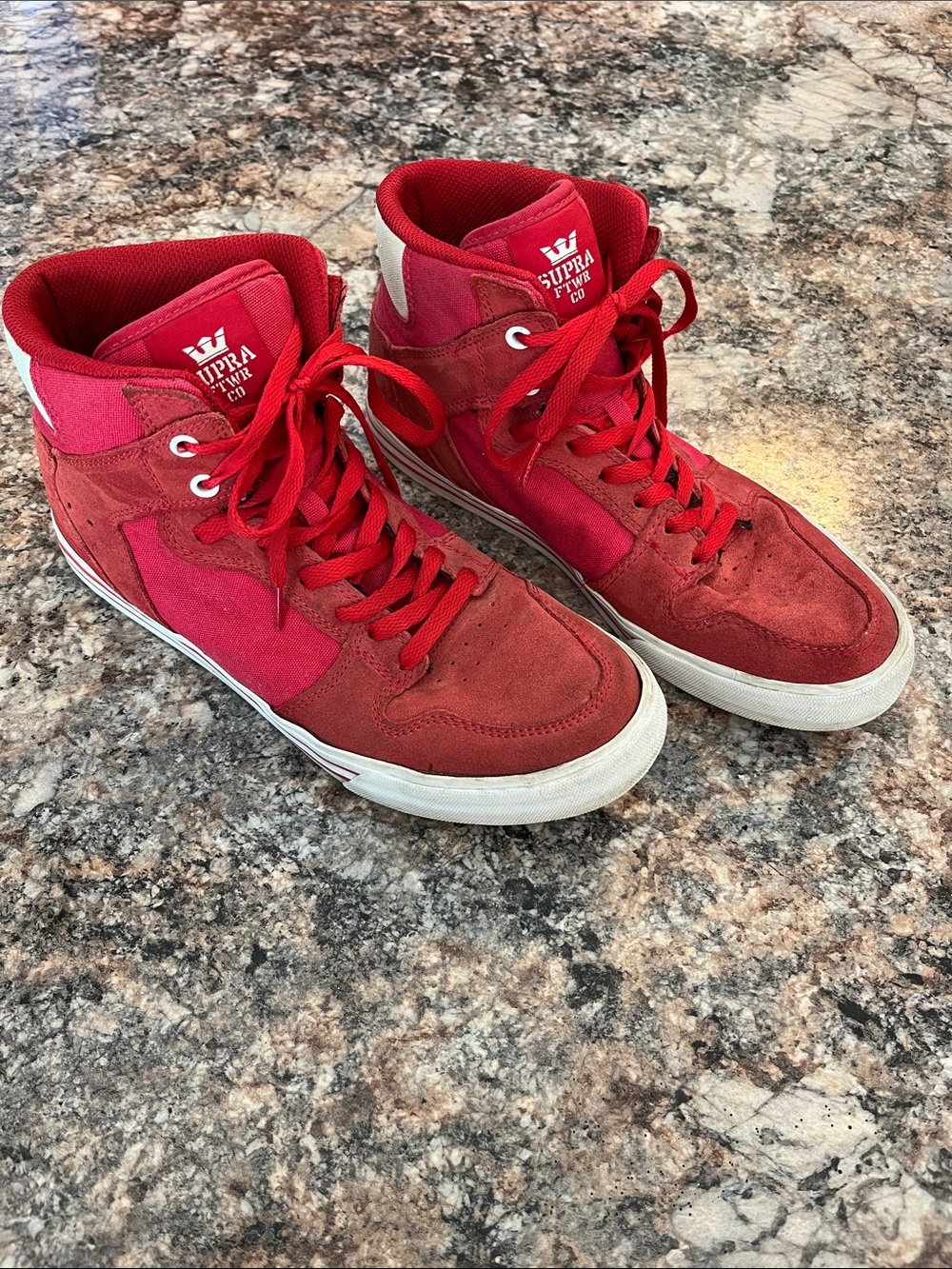 Supra Red High-Top Skate Shoe